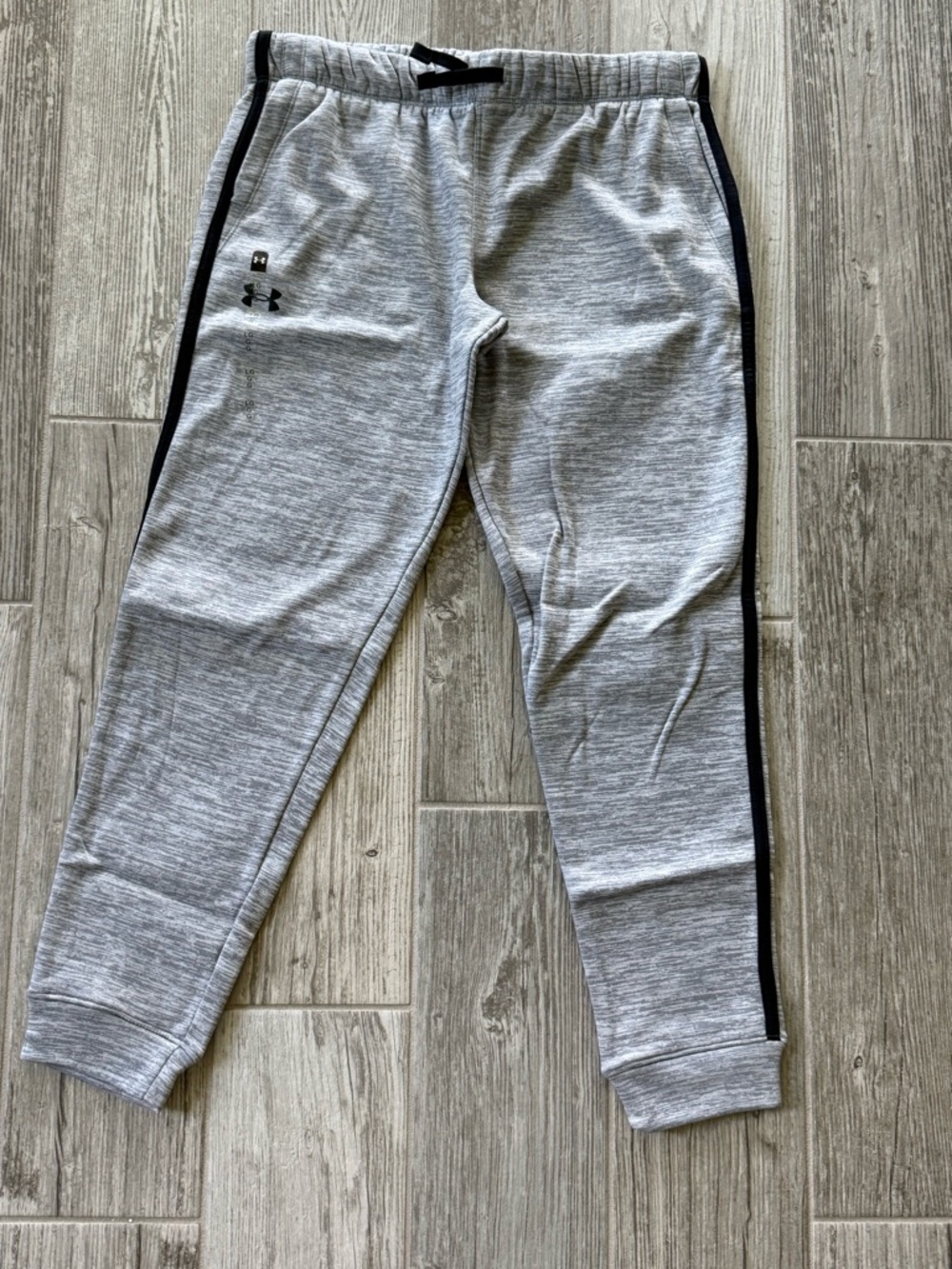 Girls Under Armour Light Gray Heather Joggers with Black Side Trim size large
